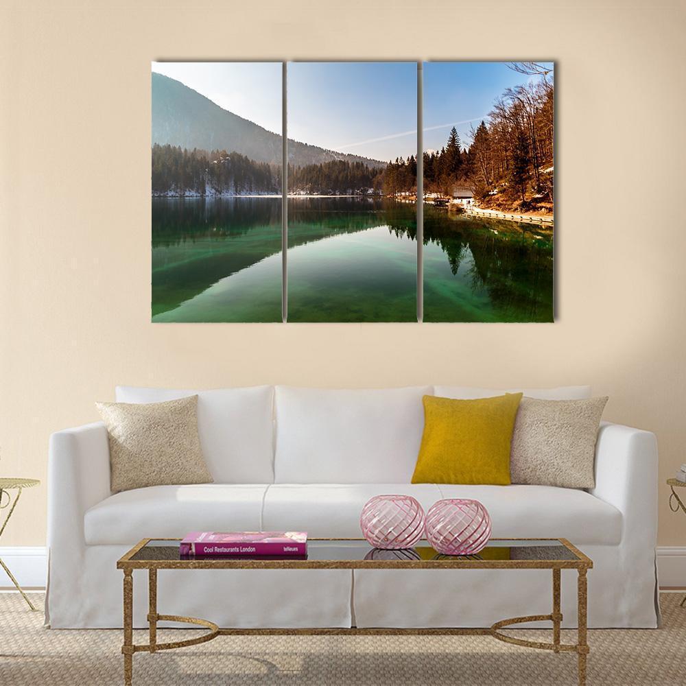 Alpine Lake In Spring Canvas Wall Art-3 Horizontal-Gallery Wrap-37" x 24"-Tiaracle