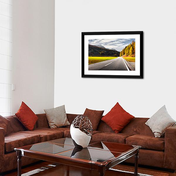 Alpine Road In Switzerland Canvas Wall Art-3 Horizontal-Gallery Wrap-25" x 16"-Tiaracle