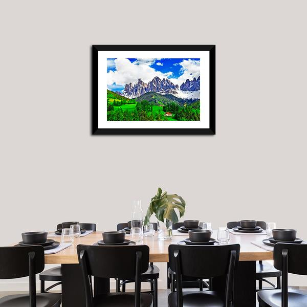 Alpine Scenery Dolomites In Italy Canvas Wall Art-3 Horizontal-Gallery Wrap-25" x 16"-Tiaracle