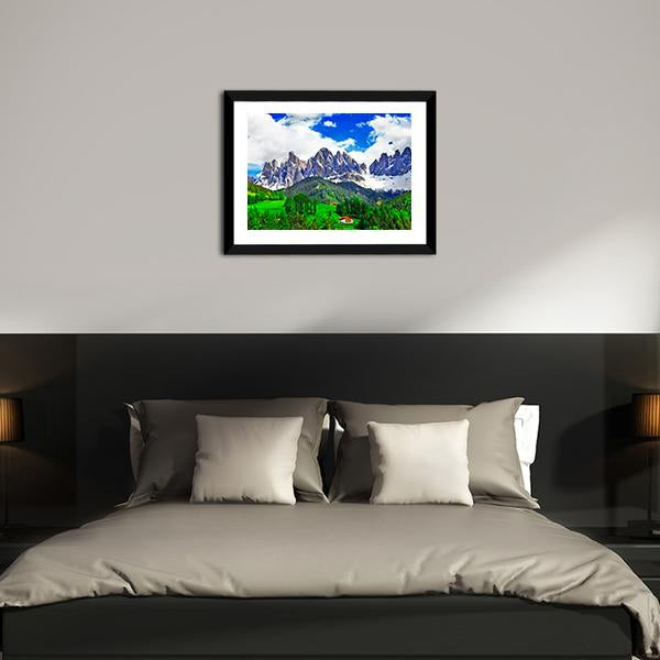 Alpine Scenery Dolomites In Italy Canvas Wall Art-3 Horizontal-Gallery Wrap-25" x 16"-Tiaracle