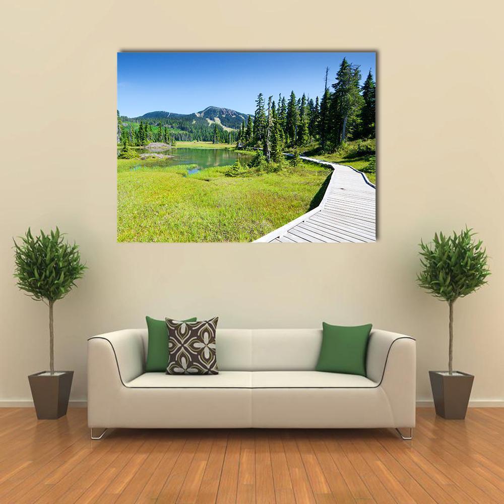 Alpine Trail In Canada Canvas Wall Art-1 Piece-Gallery Wrap-48" x 32"-Tiaracle
