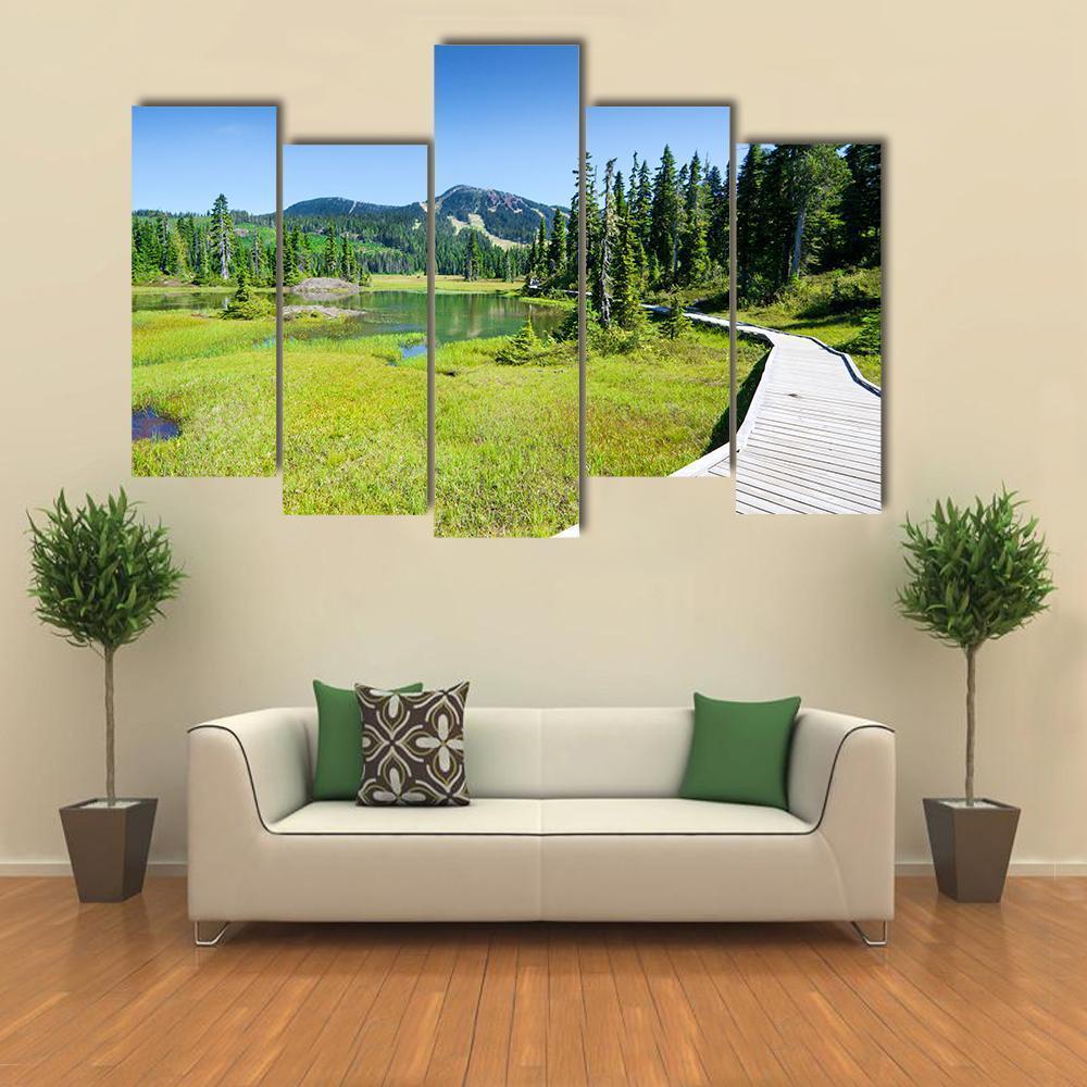 Alpine Trail In Canada Canvas Wall Art-4 Pop-Gallery Wrap-50" x 32"-Tiaracle