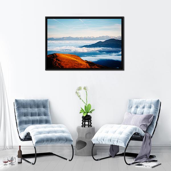 Alpine Valley In Sunlight Canvas Wall Art-3 Horizontal-Gallery Wrap-25" x 16"-Tiaracle