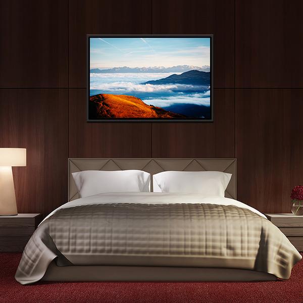 Alpine Valley In Sunlight Canvas Wall Art-3 Horizontal-Gallery Wrap-25" x 16"-Tiaracle