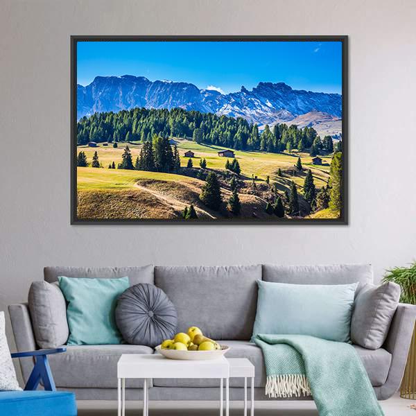 Alps Di Siusi Italy Panoramic Canvas Wall Art-1 Piece-36" x 12"-Tiaracle