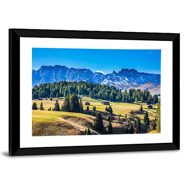 Alps Di Siusi Italy Panoramic Canvas Wall Art-1 Piece-36" x 12"-Tiaracle