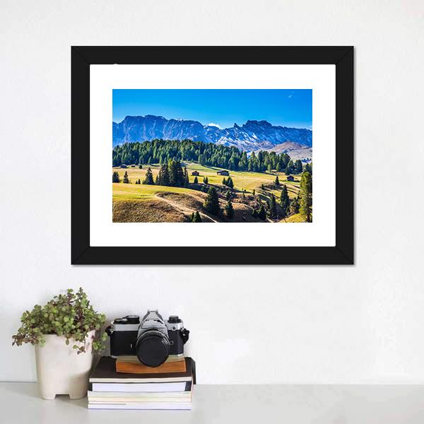 Alps Di Siusi Italy Panoramic Canvas Wall Art-1 Piece-36" x 12"-Tiaracle