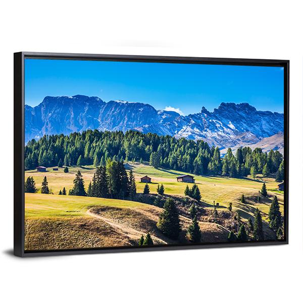 Alps Di Siusi Italy Panoramic Canvas Wall Art-1 Piece-36" x 12"-Tiaracle