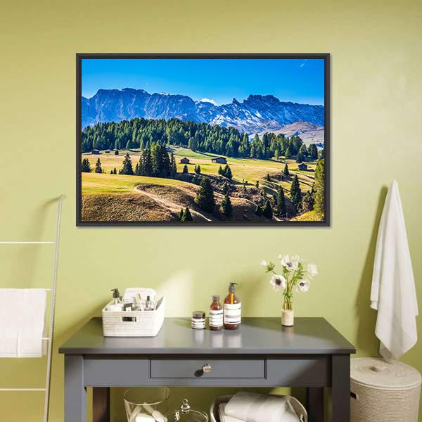 Alps Di Siusi Italy Panoramic Canvas Wall Art-1 Piece-36" x 12"-Tiaracle