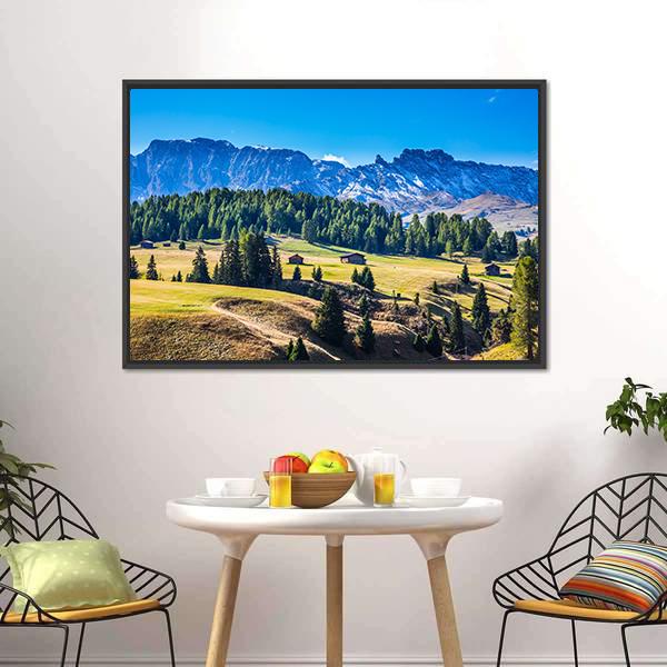 Alps Di Siusi Italy Panoramic Canvas Wall Art-1 Piece-36" x 12"-Tiaracle