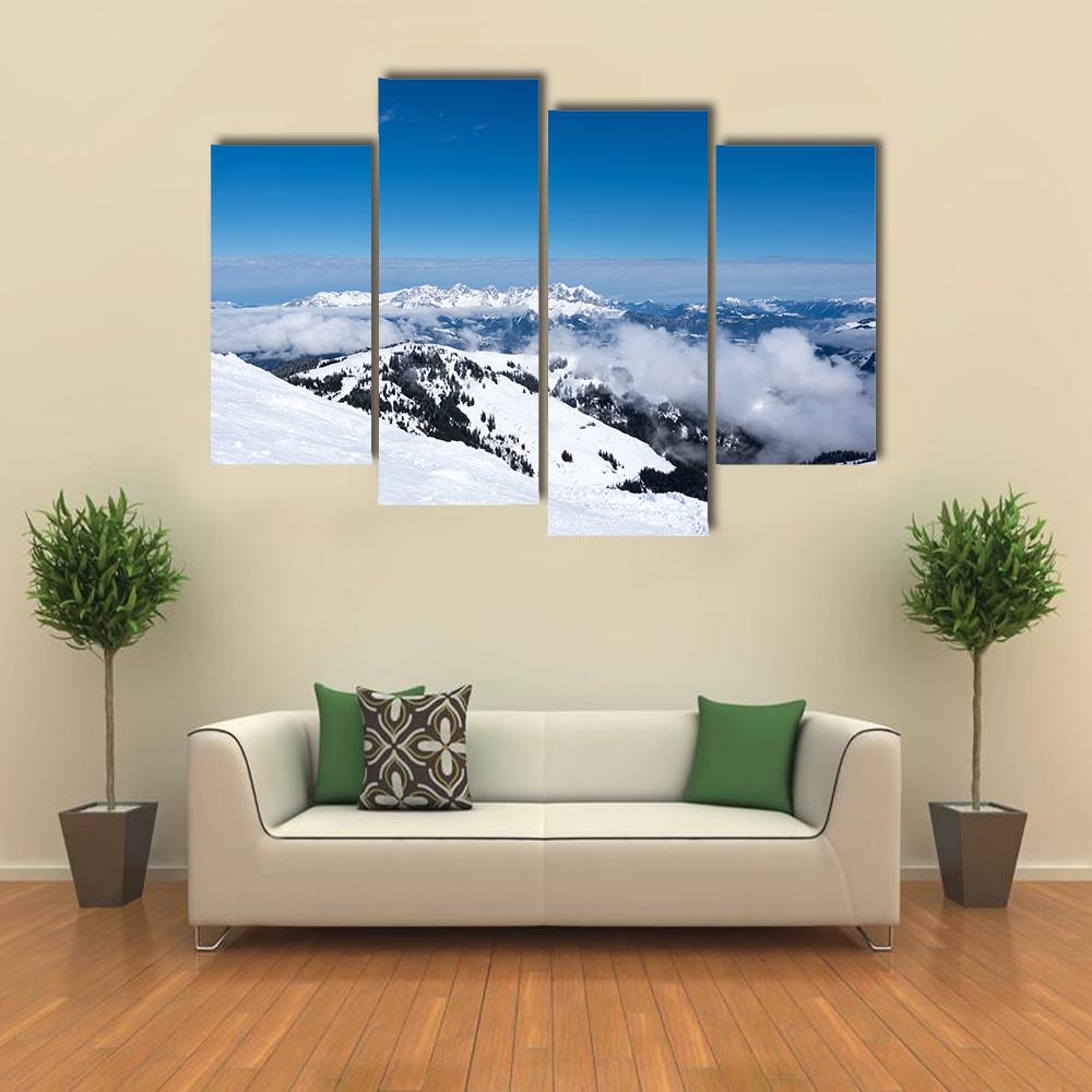 Alps From Mountain Austria Canvas Wall Art-4 Pop-Gallery Wrap-34" x 20"-Tiaracle