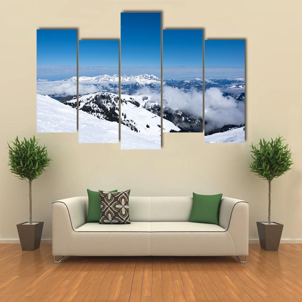 Alps From Mountain Austria Canvas Wall Art-5 Pop-Gallery Wrap-32" x 21"-Tiaracle