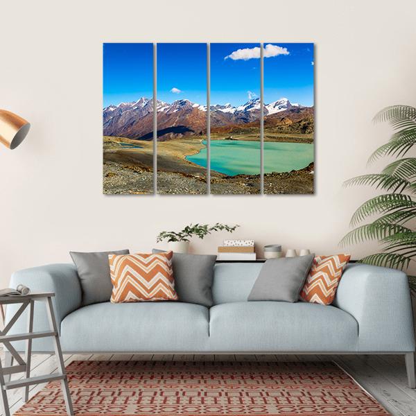 Alps Mountain Landscape Canvas Wall Art-4 Horizontal-Gallery Wrap-34" x 24"-Tiaracle