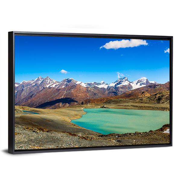 Alps Mountain Landscape Canvas Wall Art-5 Horizontal-Gallery Wrap-22" x 12"-Tiaracle