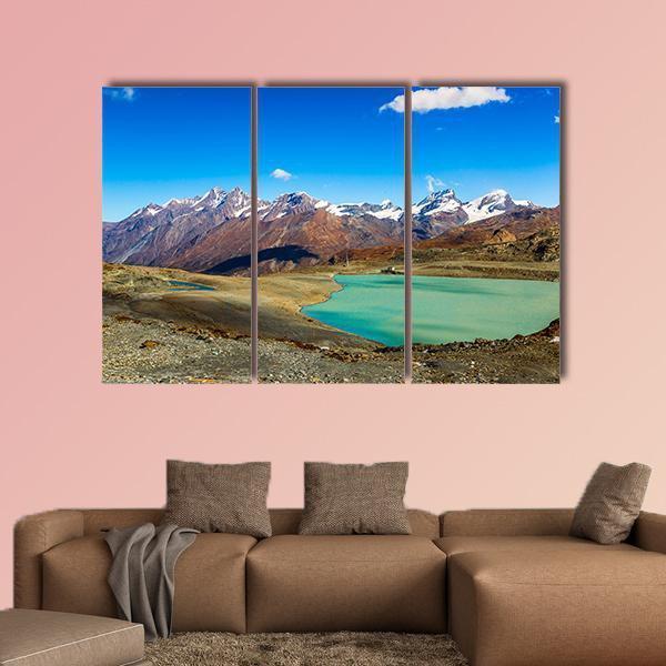 Alps Mountain Landscape Canvas Wall Art-3 Horizontal-Gallery Wrap-37" x 24"-Tiaracle