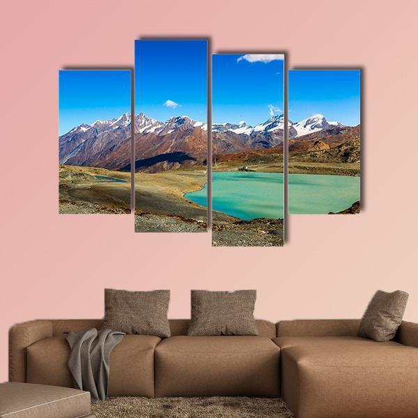 Alps Mountain Landscape Canvas Wall Art-4 Pop-Gallery Wrap-50" x 32"-Tiaracle