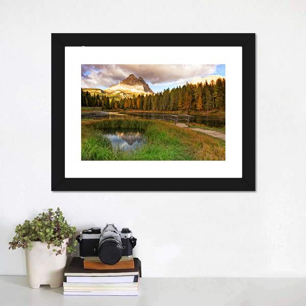 Alps Peak Reflection In Lake Canvas Wall Art-1 Piece-Framed Print-20&quot; x 16&quot;-Tiaracle