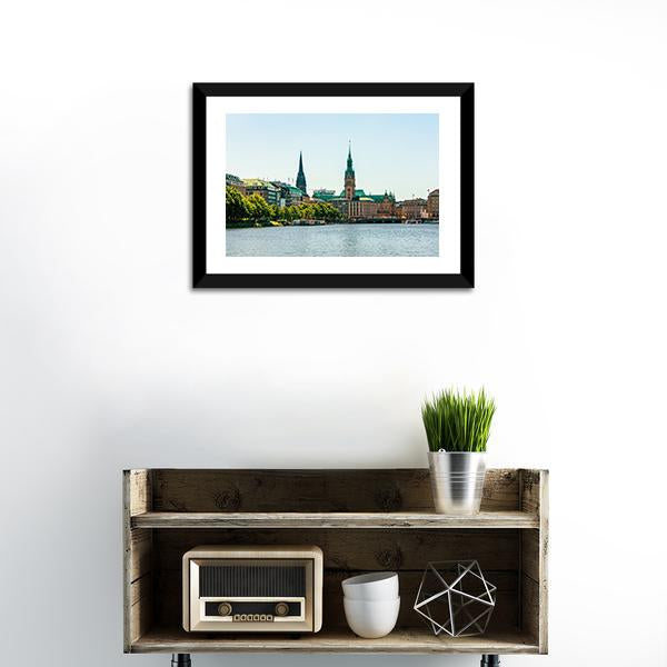 Alster Lake Canvas Wall Art-1 Piece-Framed Print-20" x 16"-Tiaracle