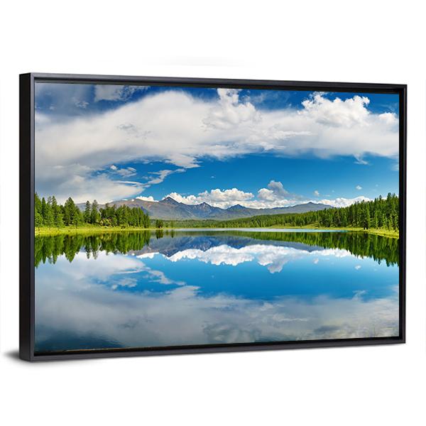 Altai Mountains Lake Canvas Wall Art-3 Horizontal-Gallery Wrap-25" x 16"-Tiaracle
