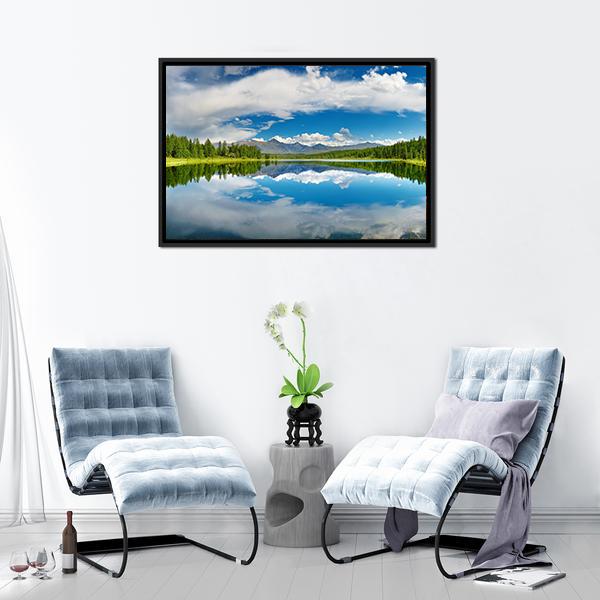 Altai Mountains Lake Canvas Wall Art-3 Horizontal-Gallery Wrap-25" x 16"-Tiaracle