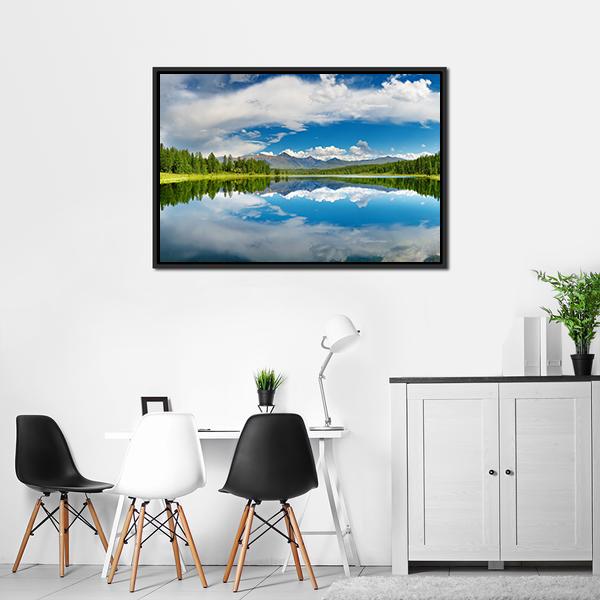 Altai Mountains Lake Canvas Wall Art-3 Horizontal-Gallery Wrap-25" x 16"-Tiaracle