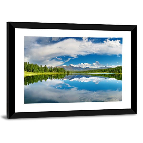 Altai Mountains Lake Canvas Wall Art-3 Horizontal-Gallery Wrap-25" x 16"-Tiaracle