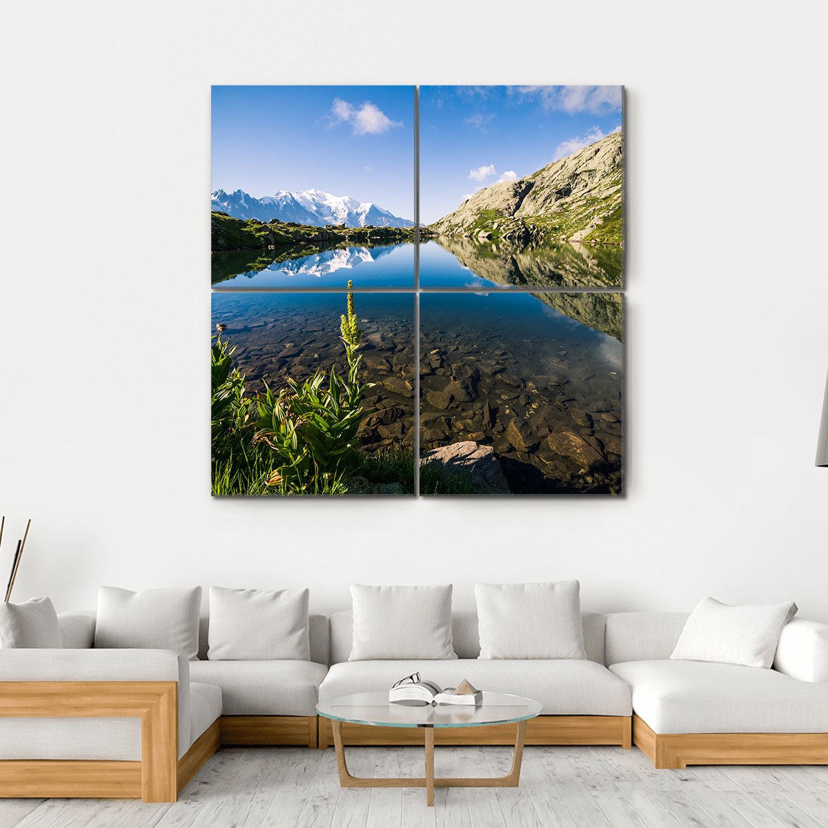Altitude Lake Canvas Wall Art-4 Square-Gallery Wrap-17" x 17"-Tiaracle