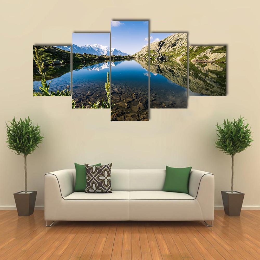 Altitude Lake Canvas Wall Art-5 Star-Gallery Wrap-62" x 32"-Tiaracle