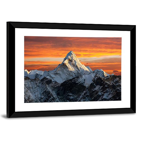 Ama Dablam Evening View Canvas Wall Art-3 Horizontal-Gallery Wrap-25" x 16"-Tiaracle