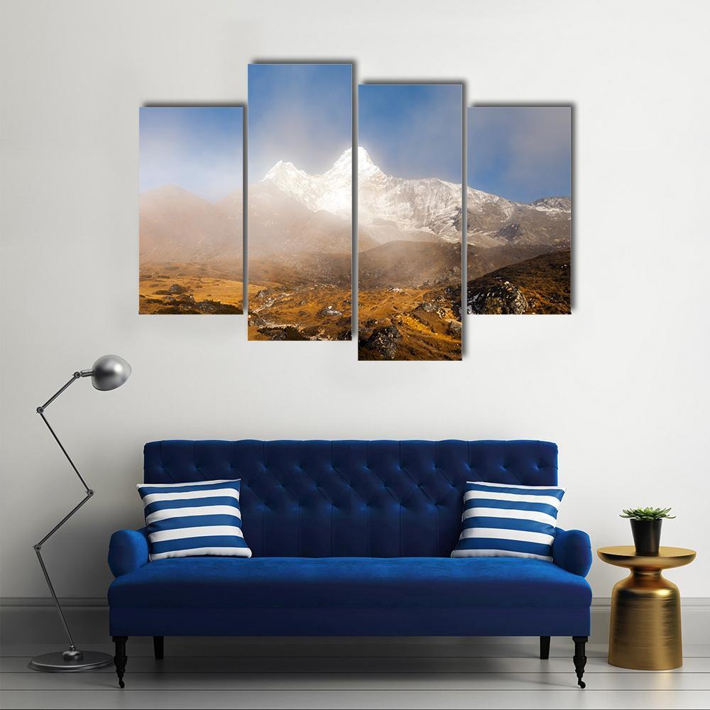 Ama Dablam In Nepal Canvas Wall Art-4 Pop-Gallery Wrap-50&quot; x 32&quot;-Tiaracle