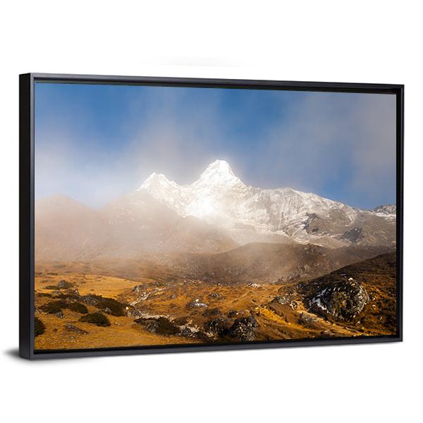 Ama Dablam In Nepal Canvas Wall Art-3 Horizontal-Gallery Wrap-25" x 16"-Tiaracle