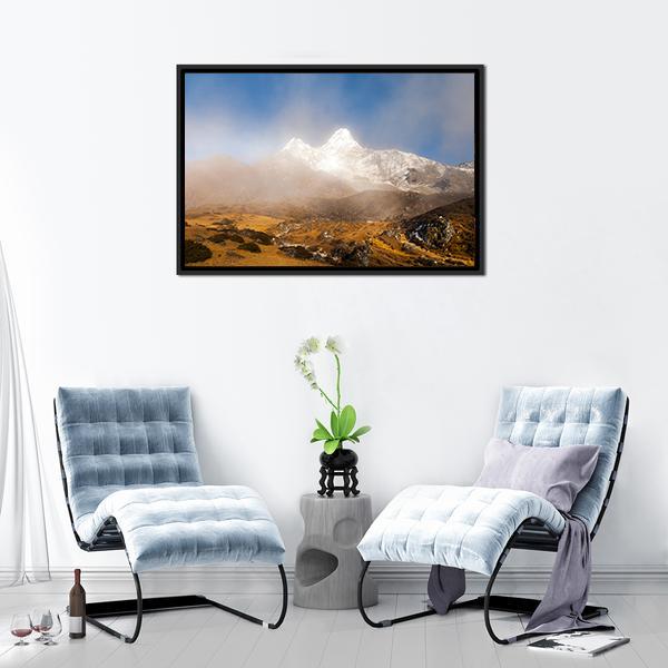 Ama Dablam In Nepal Canvas Wall Art-3 Horizontal-Gallery Wrap-25" x 16"-Tiaracle