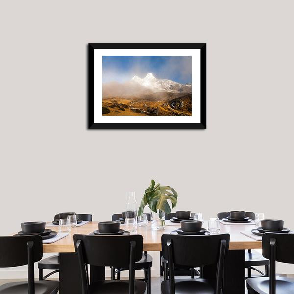 Ama Dablam In Nepal Canvas Wall Art-3 Horizontal-Gallery Wrap-25" x 16"-Tiaracle