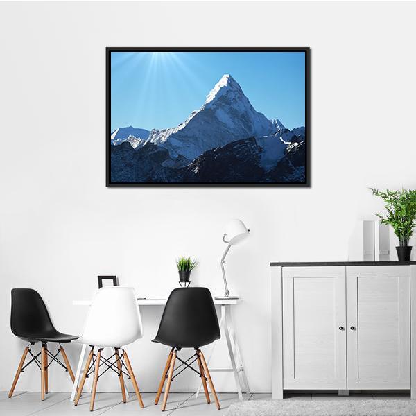 Ama Dablam Mountains Canvas Wall Art-3 Horizontal-Gallery Wrap-25" x 16"-Tiaracle