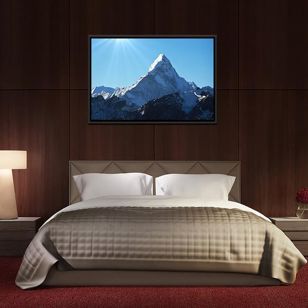 Ama Dablam Mountains Canvas Wall Art-3 Horizontal-Gallery Wrap-25" x 16"-Tiaracle