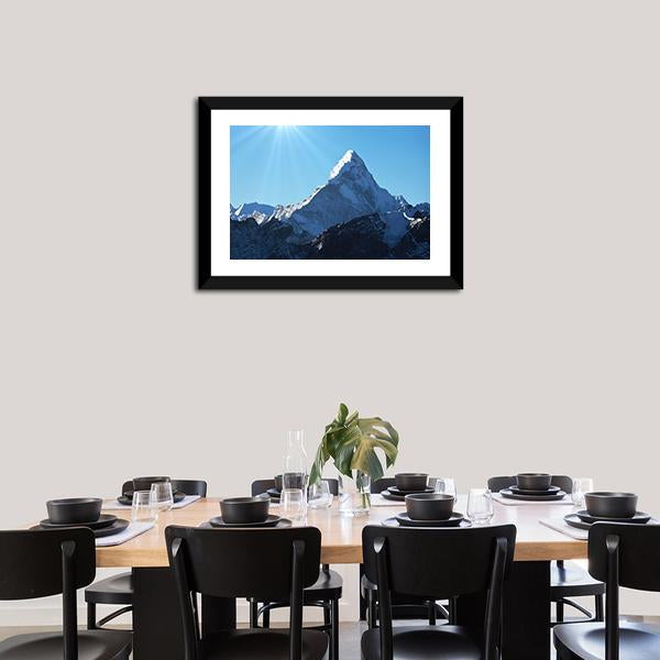 Ama Dablam Mountains Canvas Wall Art-3 Horizontal-Gallery Wrap-25" x 16"-Tiaracle