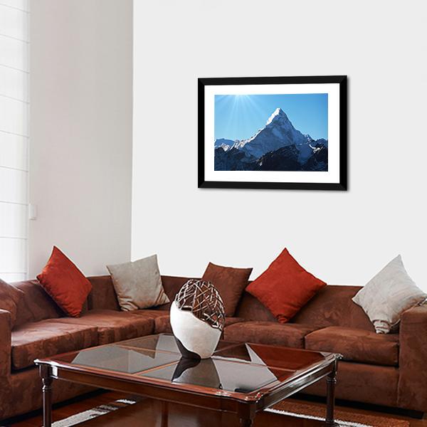 Ama Dablam Mountains Canvas Wall Art-3 Horizontal-Gallery Wrap-25" x 16"-Tiaracle