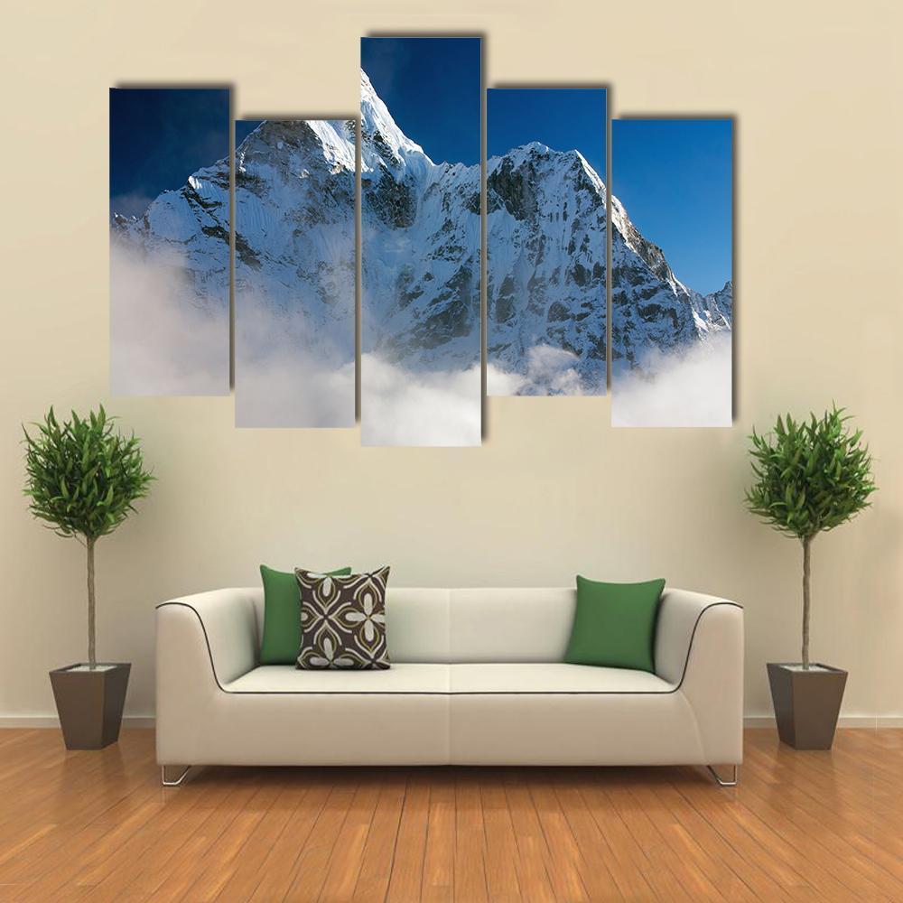 Ama Dablam Nepal Canvas Wall Art-5 Pop-Gallery Wrap-47" x 32"-Tiaracle