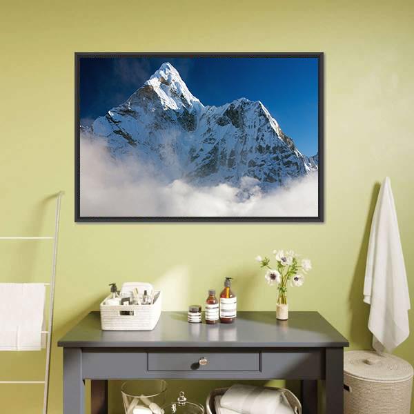 Ama Dablam Nepal Canvas Wall Art-1 Piece-Floating Frame-24" x 16"-Tiaracle