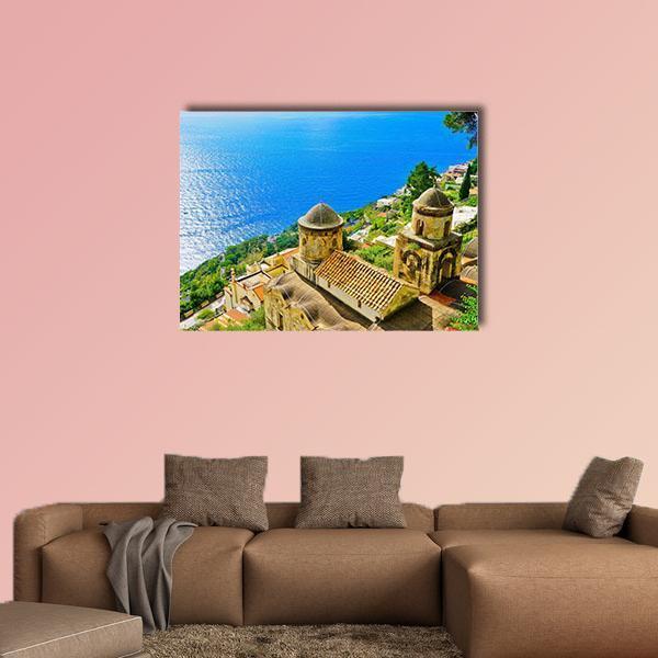 Amalfi Coast From Revello Village Canvas Wall Art-1 Piece-Gallery Wrap-48" x 32"-Tiaracle