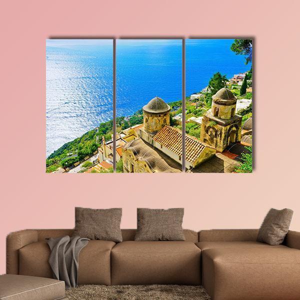 Amalfi Coast From Revello Village Canvas Wall Art-3 Horizontal-Gallery Wrap-37" x 24"-Tiaracle