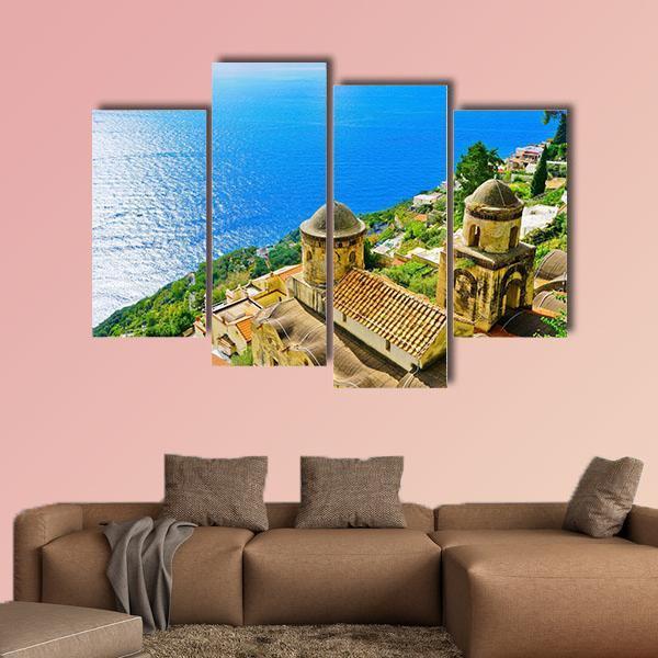 Amalfi Coast From Revello Village Canvas Wall Art-4 Pop-Gallery Wrap-50" x 32"-Tiaracle