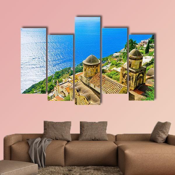 Amalfi Coast From Revello Village Canvas Wall Art-5 Pop-Gallery Wrap-47" x 32"-Tiaracle