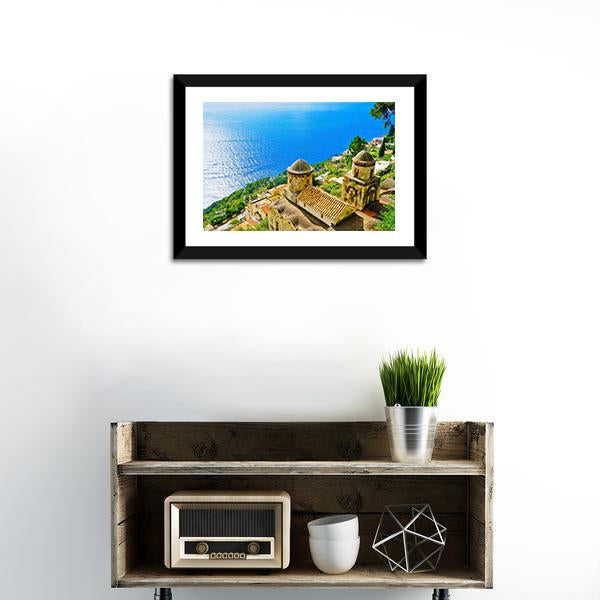 Amalfi Coast From Revello Village Canvas Wall Art-1 Piece-Framed Print-20" x 16"-Tiaracle
