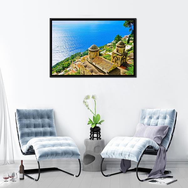 Amalfi Coast From Revello Village Canvas Wall Art-3 Horizontal-Gallery Wrap-25" x 16"-Tiaracle