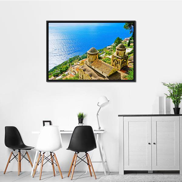 Amalfi Coast From Revello Village Canvas Wall Art-3 Horizontal-Gallery Wrap-25" x 16"-Tiaracle