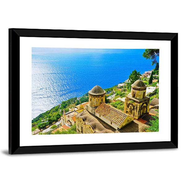 Amalfi Coast From Revello Village Canvas Wall Art-3 Horizontal-Gallery Wrap-25" x 16"-Tiaracle