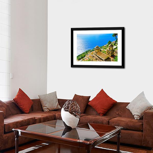 Amalfi Coast From Revello Village Canvas Wall Art-3 Horizontal-Gallery Wrap-25" x 16"-Tiaracle