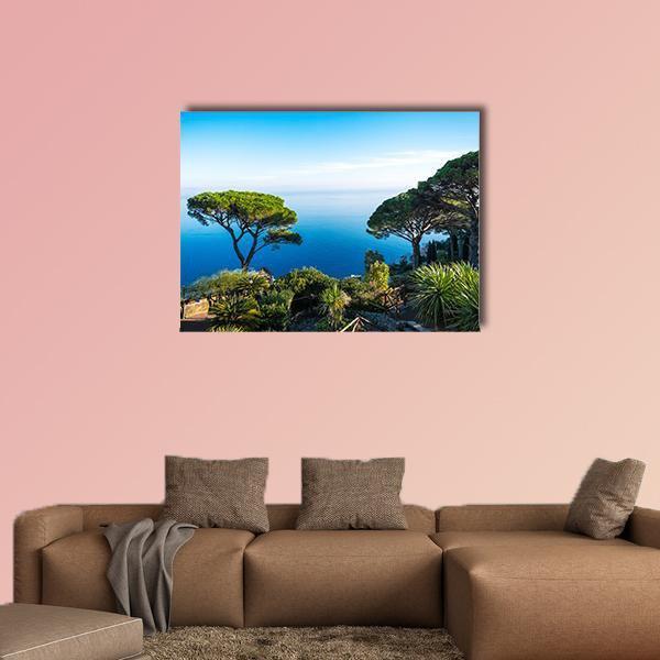Amalfi Coast In Italy Canvas Wall Art-1 Piece-Gallery Wrap-48" x 32"-Tiaracle