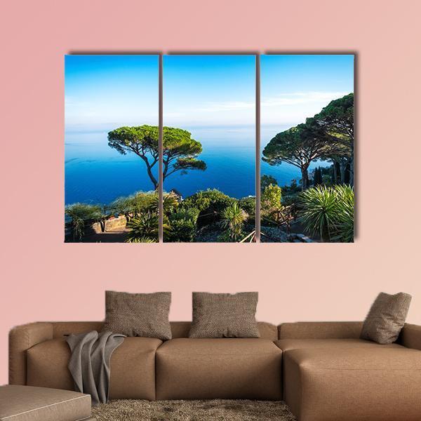 Amalfi Coast In Italy Canvas Wall Art-3 Horizontal-Gallery Wrap-37" x 24"-Tiaracle
